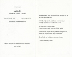 Wendy van Kessel- Niels Nieman